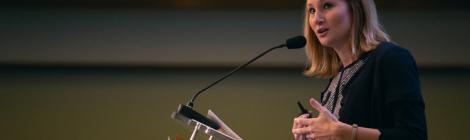 Erica Jones speaks at the 2018 Society of Adventist Communicators convention, Oct. 18-20  CREDIT: Pieter Damsteegt