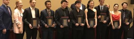  Jidong Zhong, third from left, at the Music Teachers National Association Young Artist Piano Competition.