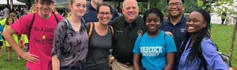 Maryland Governor Larry Hogan greets Frederick Adventist Academy students and staff