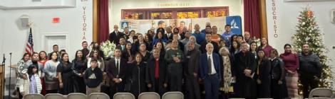 Lay members gather at the Edison Spanish church for the Pentecost Festival 2025 celebration.