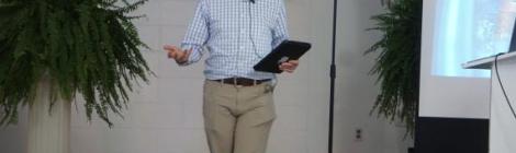 Andrew Abbott, pastor of the Seneca church, preaches at the “Revelation Speaks” seminar.