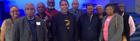 Regional Prison Ministries chapter presidents pose with elected officers at the recent constituency meeting held at Miracle City church in Baltimore.