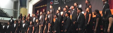 The Takoma Academy Chorale singing during the Mixed Youth Competition inside the Desmond Abernethy Hall in South Africa.
