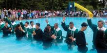 Conference pastors baptize 37 during the 2016 Ohio Conference Hispanic Camp Meeting.
