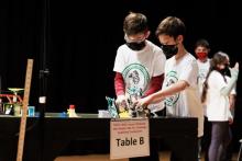 Image of studentd from Tranquility Adventist School at the Mid Atlantic Adventist Robotics League FIRST LEGO League Qualifying Tournament. By Stephen Lee