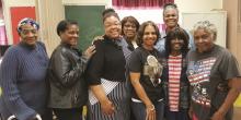 Forging ongoing friendships as a result of the Temple of Praise GriefShare support group, facilitators and community guest participants Cynthia Ball, Ericka Ruff, Kim Davis, Johanna McCall, Latrece Tramble, Clara Light, Janice Morton and Catherine Moton stand ready for their next meeting.