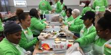 WGTS Hands & Heart Volunteers Make Sandwiches for the homeless.