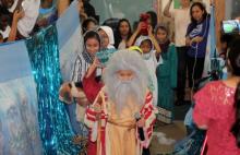 Children re-enact one of several events from the book of Exodus during the recent Hispanic Ministries Children’s Festival.