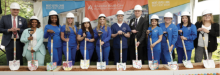 Nurses and other team members representing units and services within the new tower joined Adventist HealthCare President and CEO Terry Forde and hospital President Dan Cochran for the first dig.