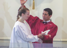 John Rengifo, associate pastor of Chesapeake Conference's Atholton church, baptizes Krystal Moreland after attending just one prophecy seminar meeting.