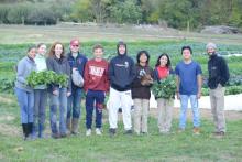Philip Wigul (pictured below, far right), agriculture director at Potomac Conference’s Shenandoah Valley Academy (SVA), helps run Immanuel’s Ground, a garden and greenhouse that sells food to the community and supplies SVA students with fresh produce.