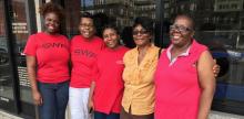 Members of the Southwest church’s laundry ministry include Johanna Peart, Dorothy Joint, Carmen Gibson, Corine Cunnison and Hazel Matthias.