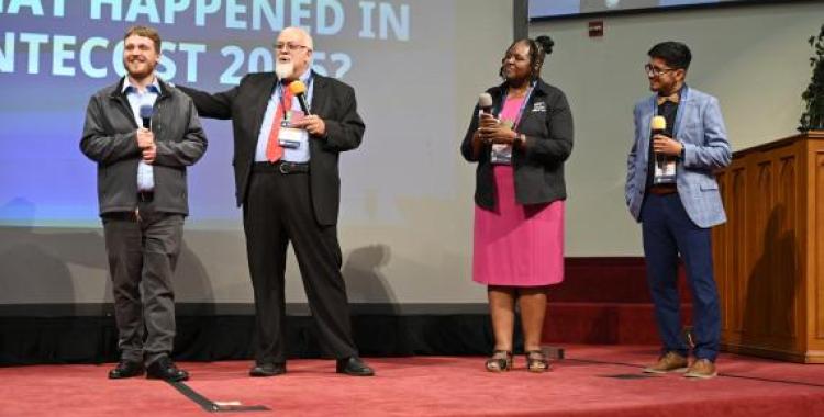 Washington Adventist University student Benjamin Clemente (pictured with Tim Bailey, president of Mountain View Conference) shares how he stopped at the Charleston Boulevard church looking for a safe place to sleep and walked away with an entirely new future.