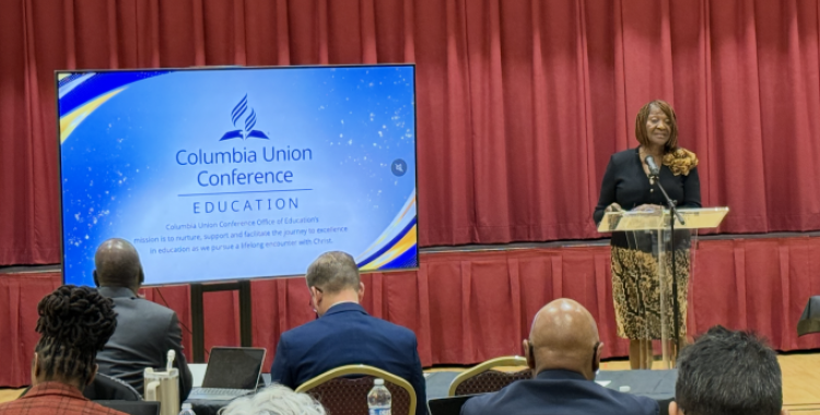 Cynthia Poole presents as part of the November 2025 Education report at the Executive Committee meeting.