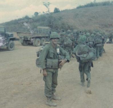 Charles Shyab and his convoy get ready to move during the Vietnam War.